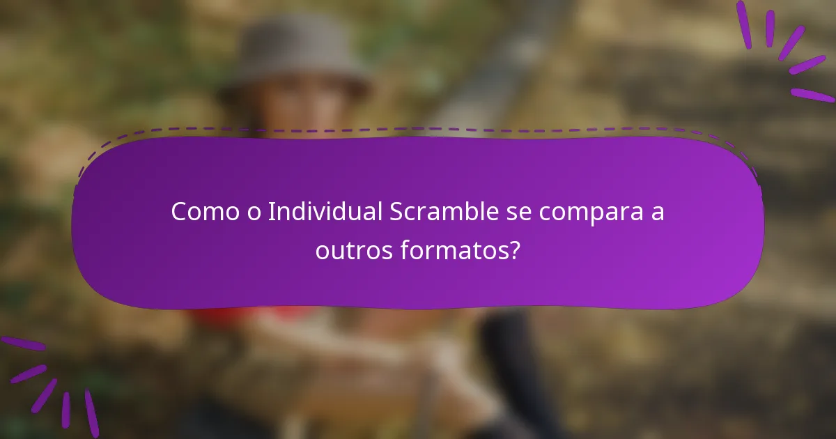 Como o Individual Scramble se compara a outros formatos?